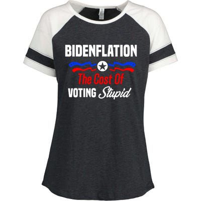 Bidenflation The Cost Of Voting Stupid Enza Ladies Jersey Colorblock Tee