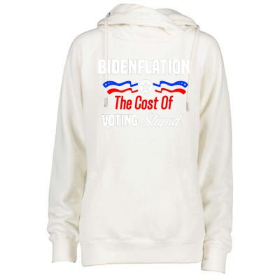 Bidenflation The Cost Of Voting Stupid Womens Funnel Neck Pullover Hood