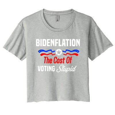 Bidenflation The Cost Of Voting Stupid Women's Crop Top Tee