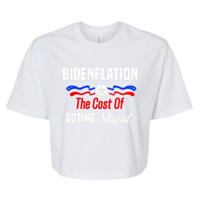 Bidenflation The Cost Of Voting Stupid Bella+Canvas Jersey Crop Tee