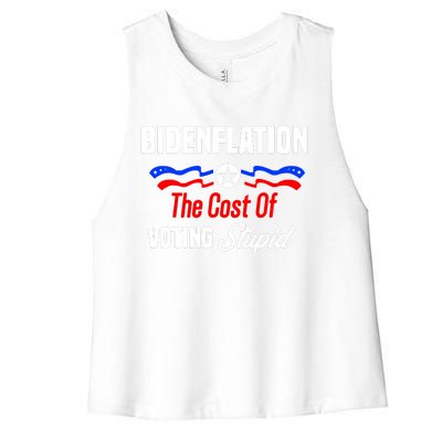 Bidenflation The Cost Of Voting Stupid Women's Racerback Cropped Tank