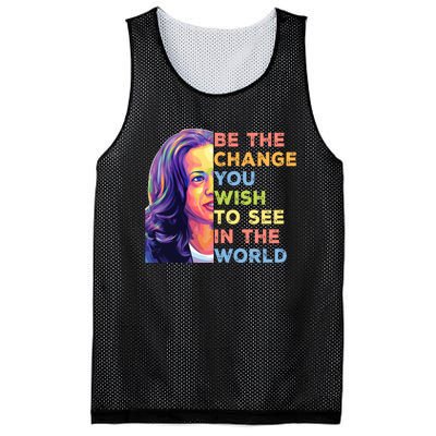 Be The Change You Wish To See Inspirational Quote Mesh Reversible Basketball Jersey Tank