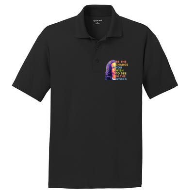 Be The Change You Wish To See Inspirational Quote PosiCharge RacerMesh Polo