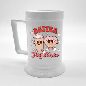 Better Together Coffee Donut Groovy Retro Valentine's Day Gift Beer Stein