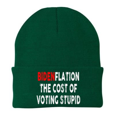 Bidenflation The Cost Of Voting Stupid Knit Cap Winter Beanie