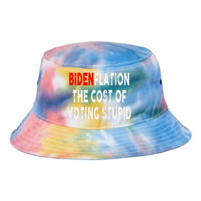 Bidenflation The Cost Of Voting Stupid Tie Dye Newport Bucket Hat