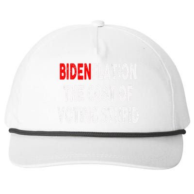 Bidenflation The Cost Of Voting Stupid Snapback Five-Panel Rope Hat