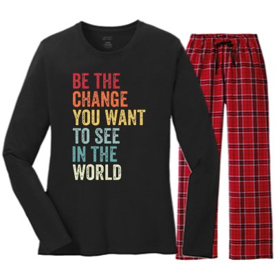 Be The Change You Want To See In The World Equality Women's Long Sleeve Flannel Pajama Set 