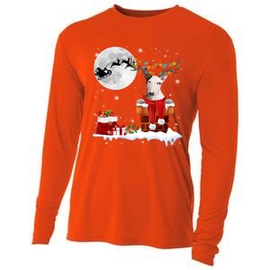 Bull Terrier Chimney Ugly Christmas Lights Xmas Pajamas Funny Gift Cooling Performance Long Sleeve Crew