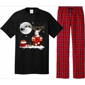 Bull Terrier Chimney Ugly Christmas Lights Xmas Pajamas Funny Gift Pajama Set