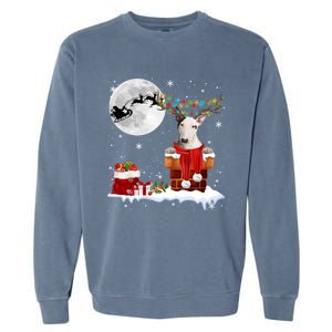 Bull Terrier Chimney Ugly Christmas Lights Xmas Pajamas Funny Gift Garment-Dyed Sweatshirt