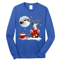 Bull Terrier Chimney Ugly Christmas Lights Xmas Pajamas Funny Gift Long Sleeve Shirt