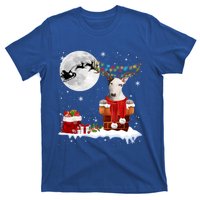 Bull Terrier Chimney Ugly Christmas Lights Xmas Pajamas Funny Gift T-Shirt