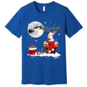 Bull Terrier Chimney Ugly Christmas Lights Xmas Pajamas Funny Gift Premium T-Shirt