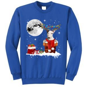 Bull Terrier Chimney Ugly Christmas Lights Xmas Pajamas Funny Gift Tall Sweatshirt