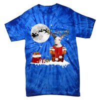 Bull Terrier Chimney Ugly Christmas Lights Xmas Pajamas Funny Gift Tie-Dye T-Shirt