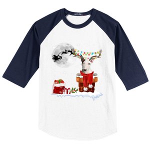 Bull Terrier Chimney Ugly Christmas Lights Xmas Pajamas Funny Gift Baseball Sleeve Shirt