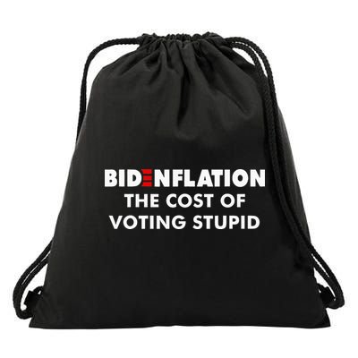 Bidenflation The Cost Of Voting Stupid Funny Biden flation Drawstring Bag