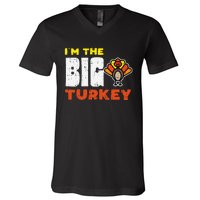 Big Turkey Cute Thanksgiving Matching Family Mom Dad Gift V-Neck T-Shirt