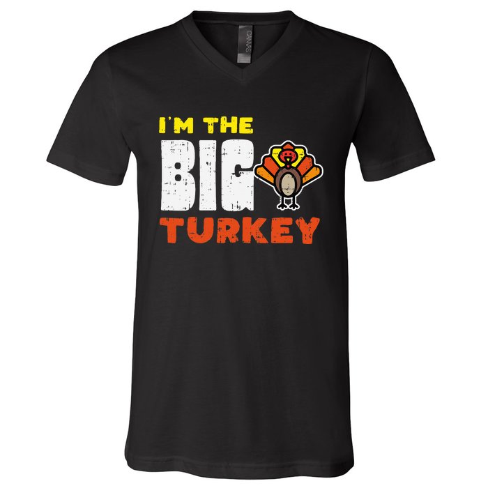 Big Turkey Cute Thanksgiving Matching Family Mom Dad Gift V-Neck T-Shirt