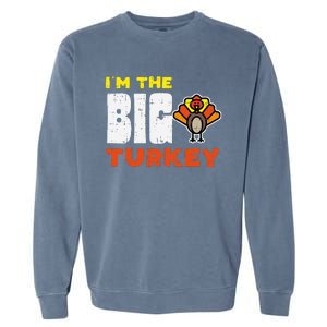 Big Turkey Cute Thanksgiving Matching Family Mom Dad Gift Garment-Dyed Sweatshirt