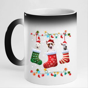 Bull Terrier Christmas Socks Funny Xmas Pajama Dog Lover Cute Gift 11oz Black Color Changing Mug