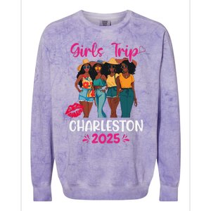 Black Trip Charleston 2025 Vacation Matching Colorblast Crewneck Sweatshirt