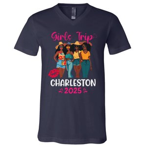 Black Trip Charleston 2025 Vacation Matching V-Neck T-Shirt