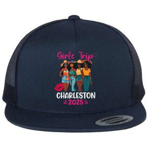 Black Trip Charleston 2025 Vacation Matching Flat Bill Trucker Hat