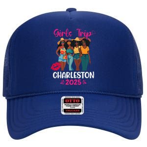 Black Trip Charleston 2025 Vacation Matching High Crown Mesh Back Trucker Hat