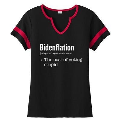 Bidenflation The Cost Of Voting Stupid Ladies Halftime Notch Neck Tee