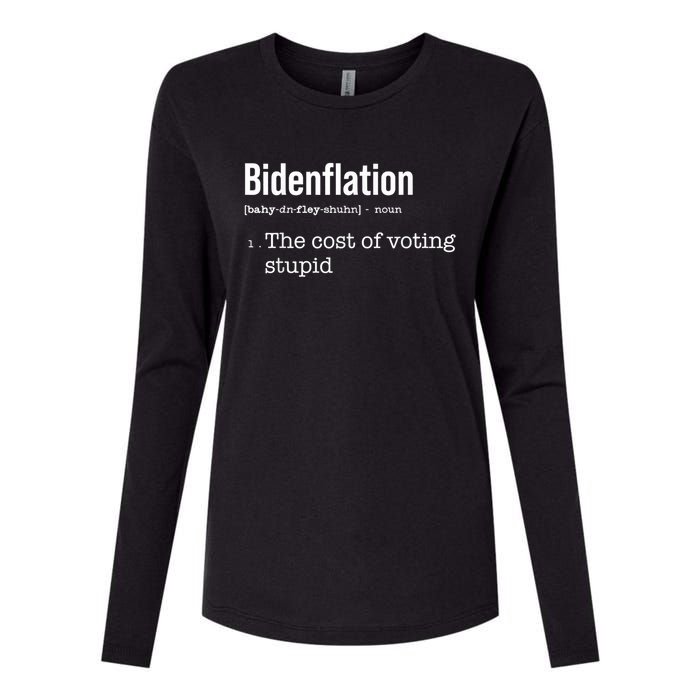 Bidenflation The Cost Of Voting Stupid Womens Cotton Relaxed Long Sleeve T-Shirt