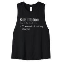 Bidenflation The Cost Of Voting Stupid Women's Racerback Cropped Tank