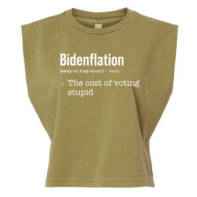 Bidenflation The Cost Of Voting Stupid Garment-Dyed Women's Muscle Tee