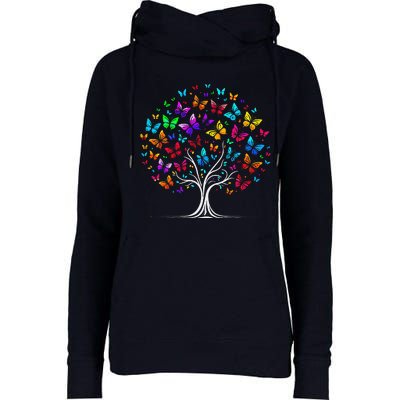 Butterfly Tree Cute Womens Funnel Neck Pullover Hood