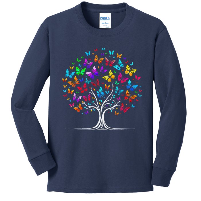 Butterfly Tree Cute Kids Long Sleeve Shirt