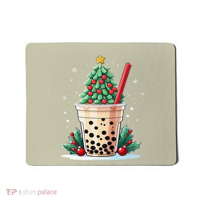 Bubble Tea Christmas Tree Mousepad