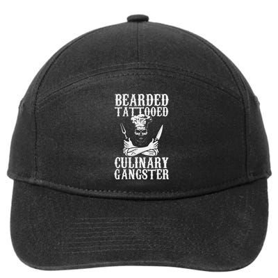 Bearded Tattooed Culinary Gangster Pro Cooking Chef 7-Panel Snapback Hat