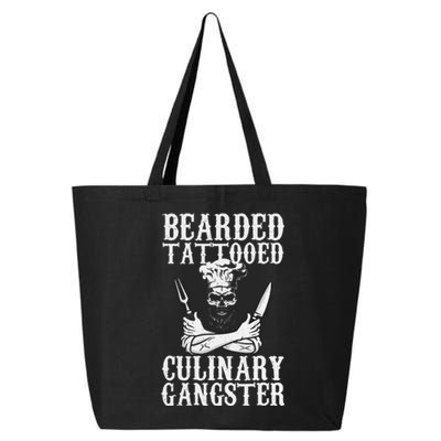 Bearded Tattooed Culinary Gangster Pro Cooking Chef 25L Jumbo Tote