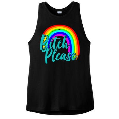 B*tch Please Rainbow Ladies PosiCharge Tri-Blend Wicking Tank