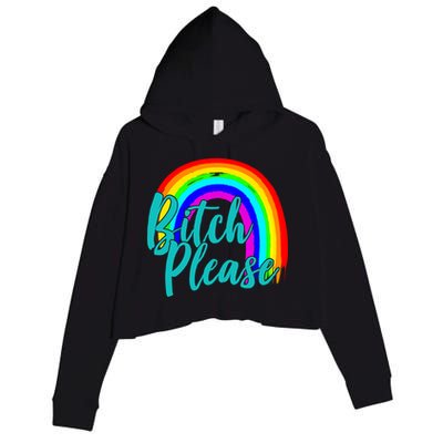 B*tch Please Rainbow Crop Fleece Hoodie