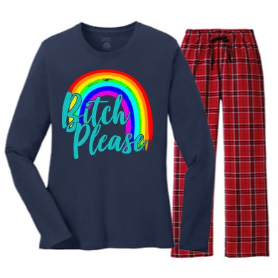 B*tch Please Rainbow Women's Long Sleeve Flannel Pajama Set 