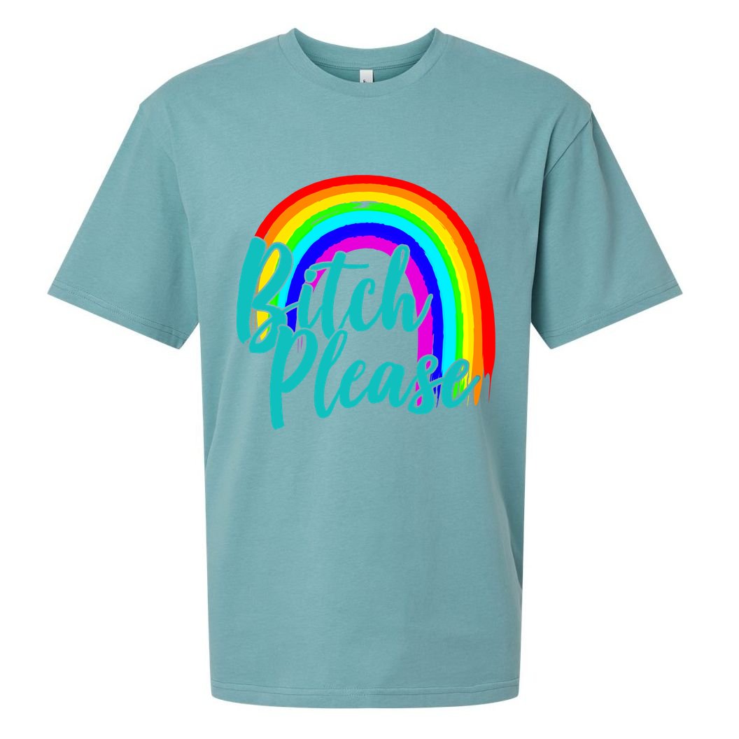 B*tch Please Rainbow Sueded Cloud Jersey T-Shirt