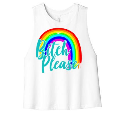 B*tch Please Rainbow Women's Racerback Cropped Tank