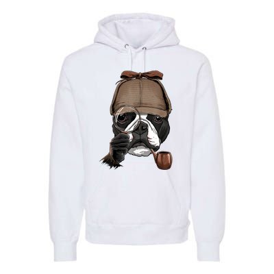 Boston Terrier Detective Boston Terrier Dog Lover Premium Hoodie