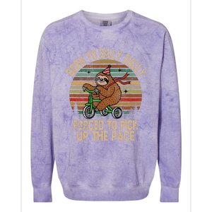 Born To Dilly Dally Forced To Pick Up The Pace Cute Sloth Colorblast Crewneck Sweatshirt