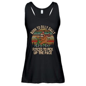 Born To Dilly Dally Forced To Pick Up The Pace Cute Sloth Ladies Essential Flowy Tank