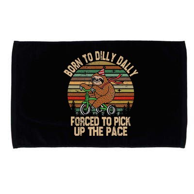 Born To Dilly Dally Forced To Pick Up The Pace Cute Sloth Microfiber Hand Towel