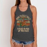 Born To Dilly Dally Forced To Pick Up The Pace Cute Sloth Women's Knotted Racerback Tank