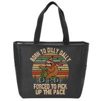 Born To Dilly Dally Forced To Pick Up The Pace Cute Sloth Zip Tote Bag